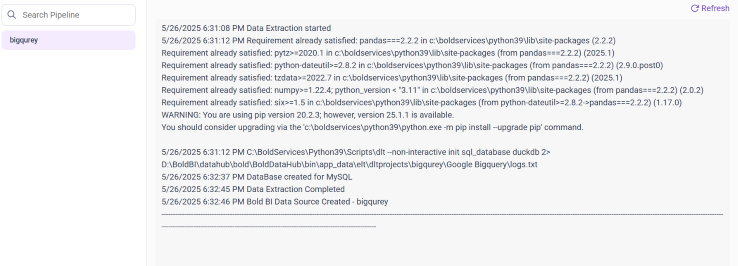 Google Bigquery - DataHub