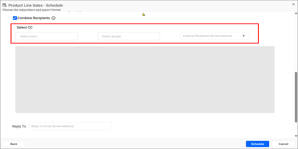 CC Recipients Section