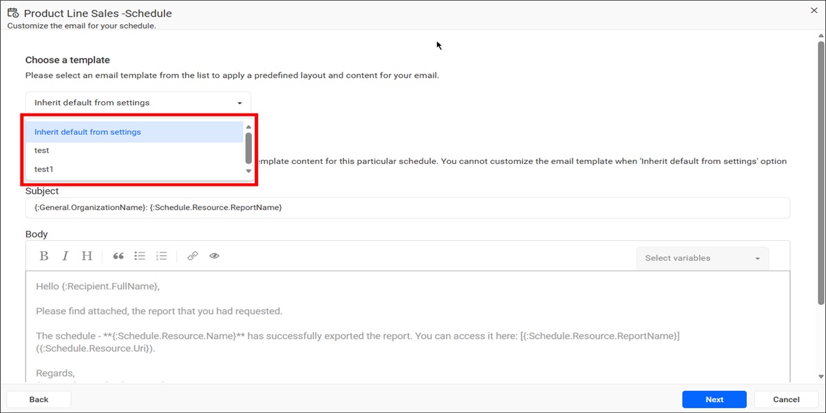 Customize Email Template