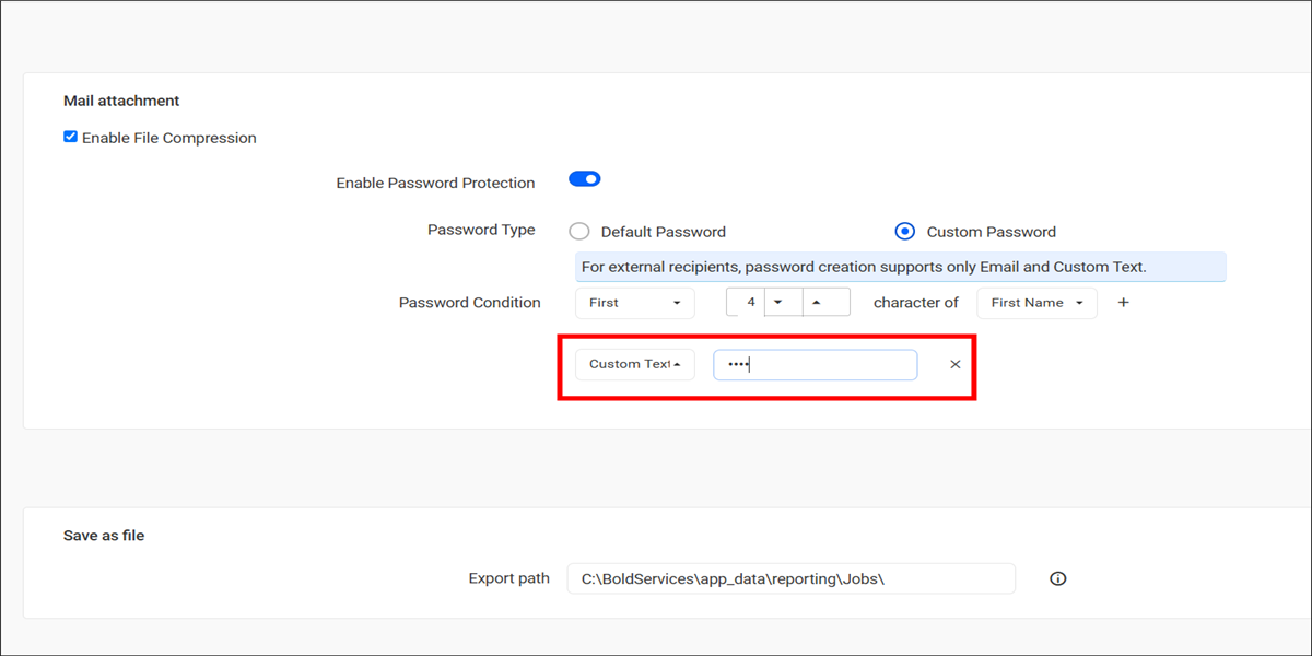 Custom Password