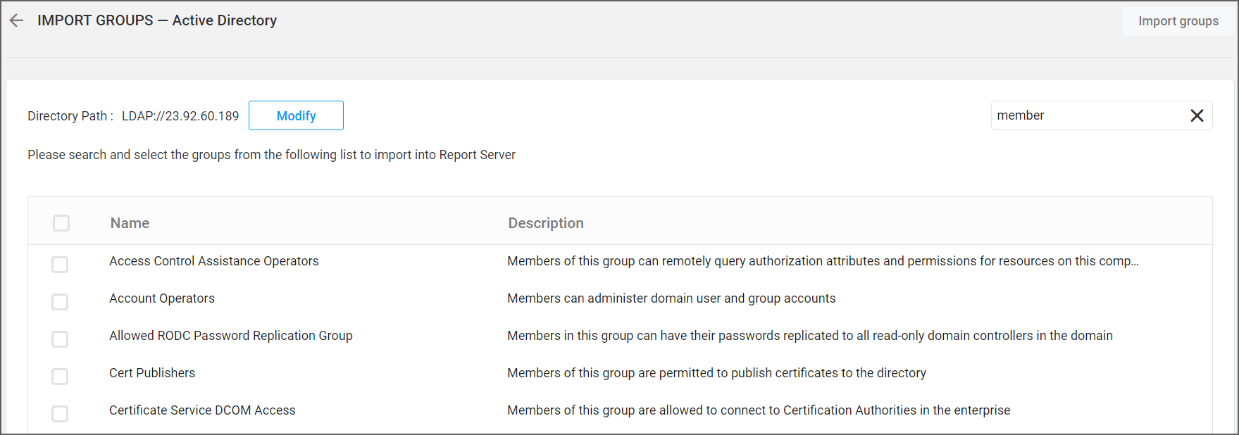 Search Active Directory groups