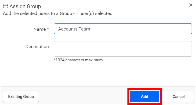 Assign new group to selected users