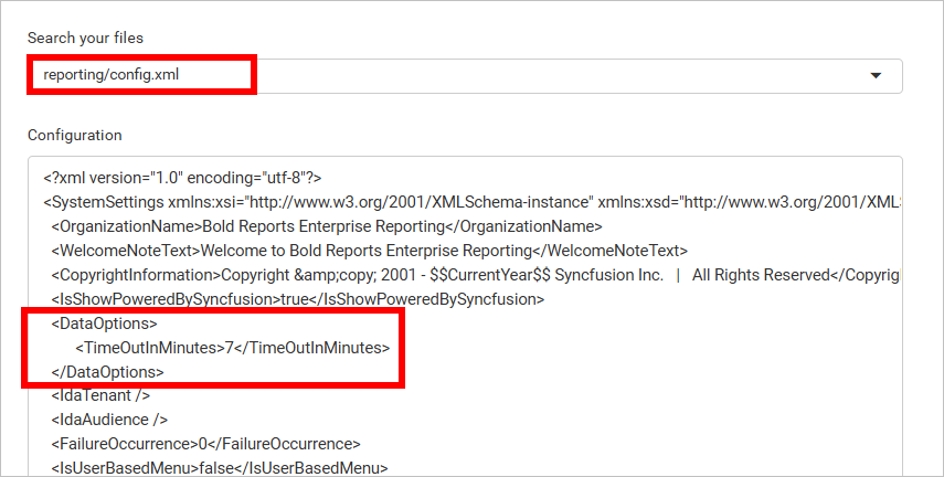 Dataoptions setting