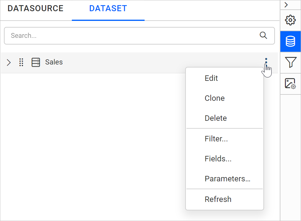 Data context menu