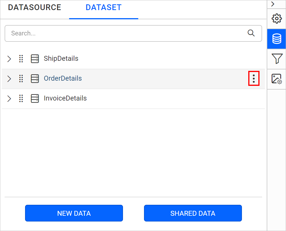 Dataset panel