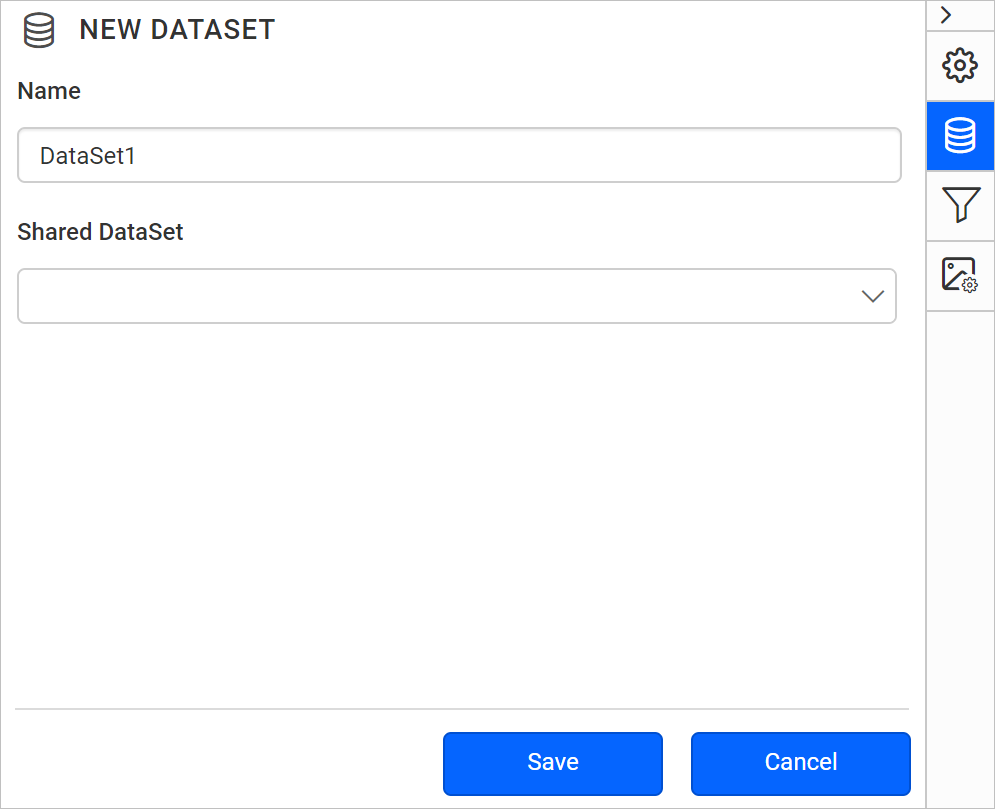 Click on new dataset button
