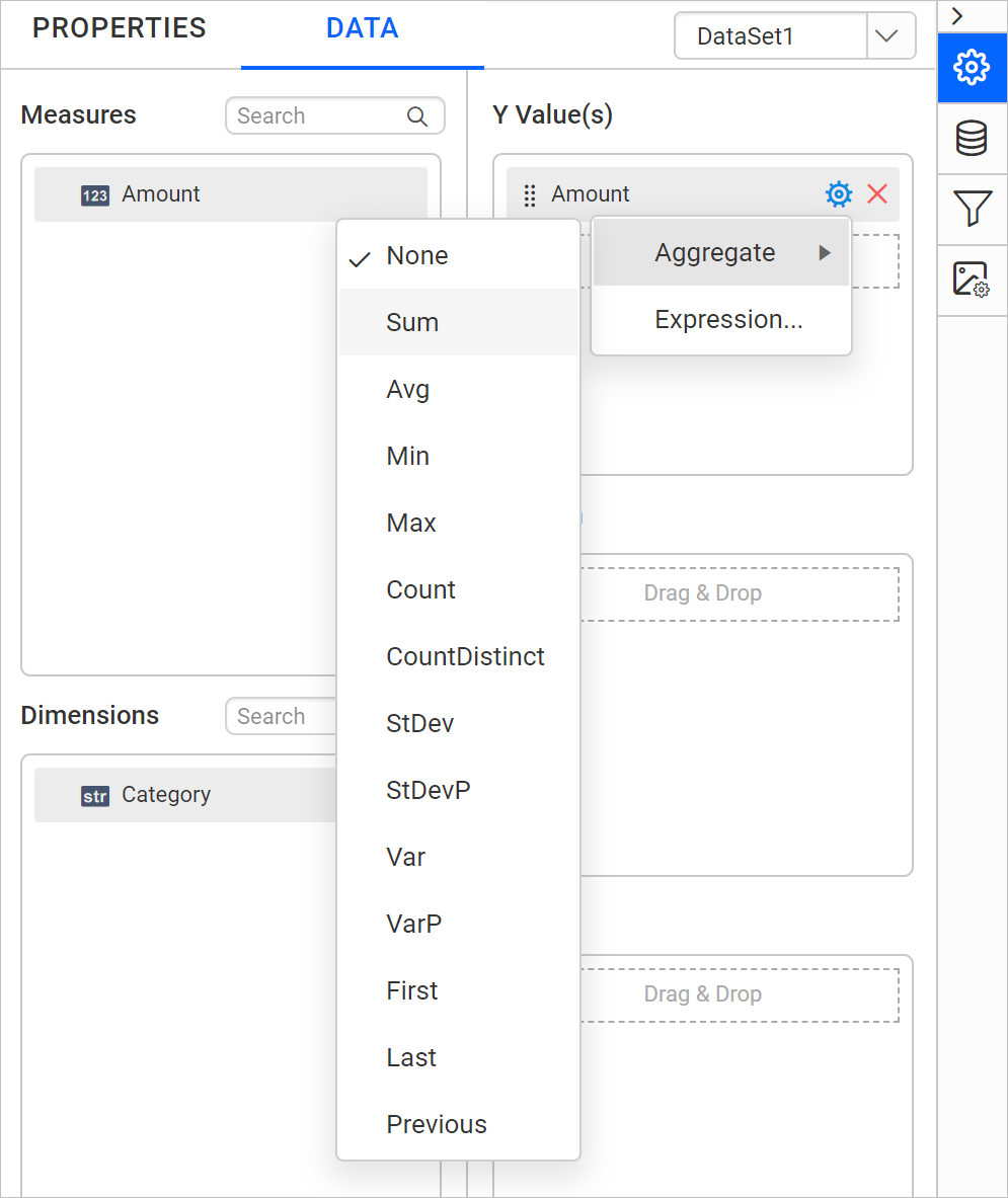 Aggregate menu list