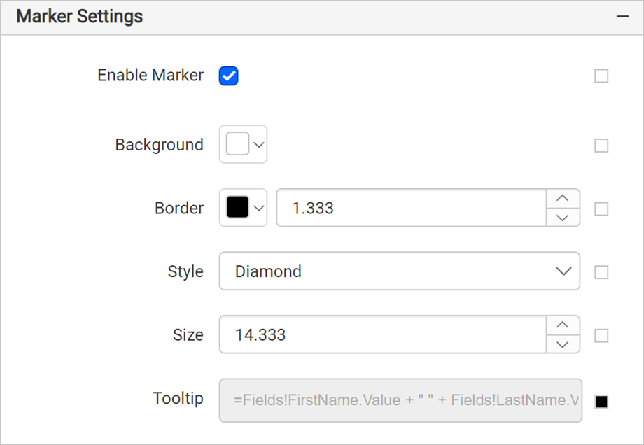 Marker settings