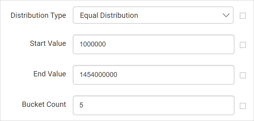 Specify start and end value