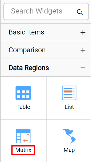 Matrix listed in item panel