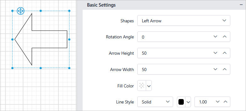 Arrow shape properties