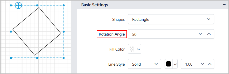 Shape Rotation Angle