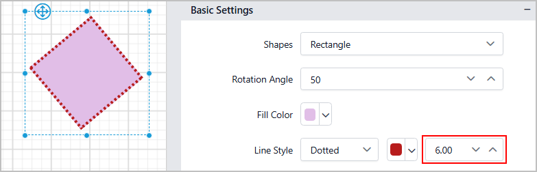 Shape border width