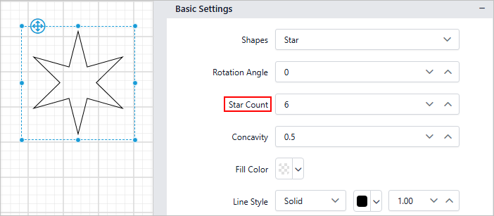 Start shape count