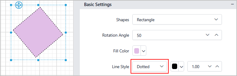Shape border style