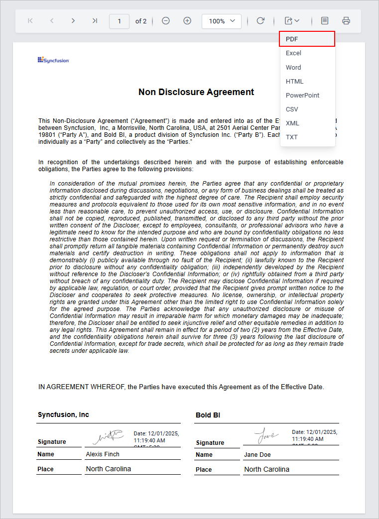 Preview PDF signature