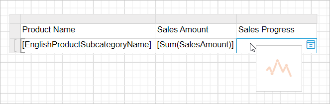Add Sparkline item in table
