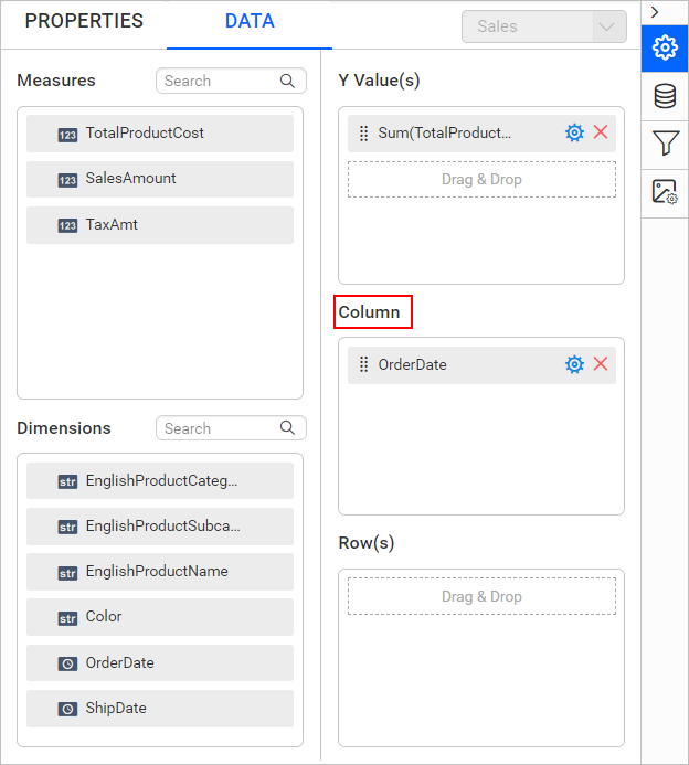 Add column to sparkline