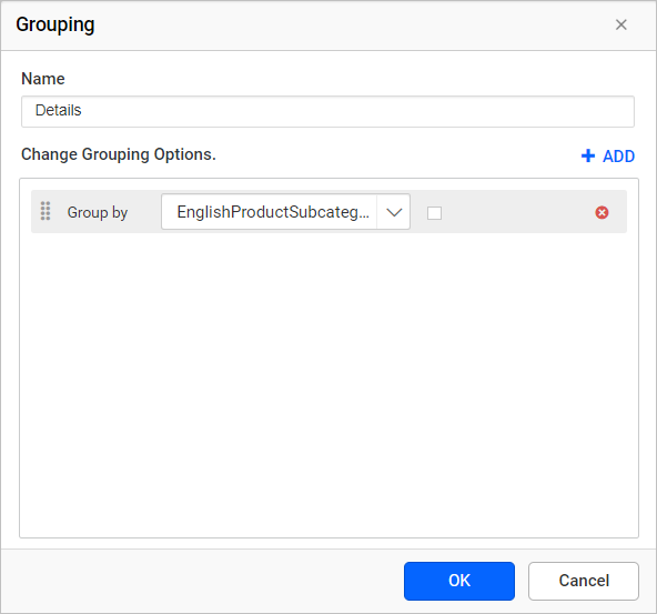 Group data in table 