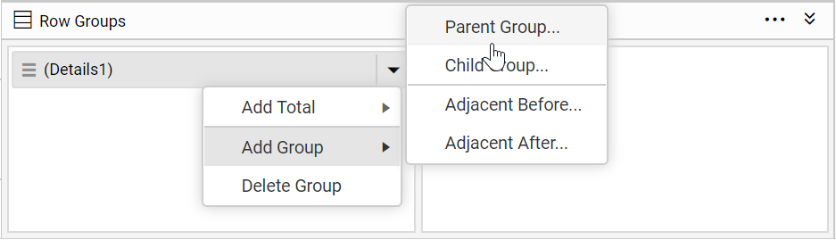 Open group menu