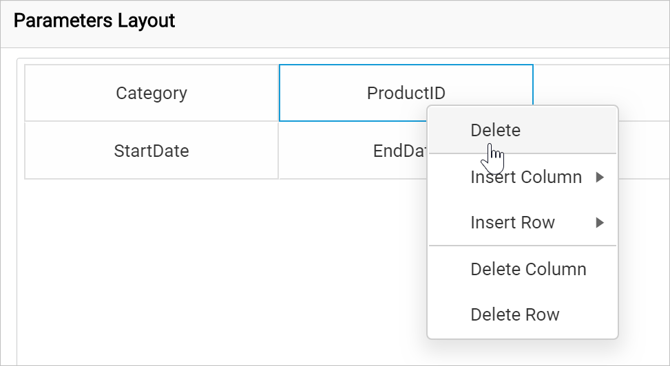 Delete single parameter