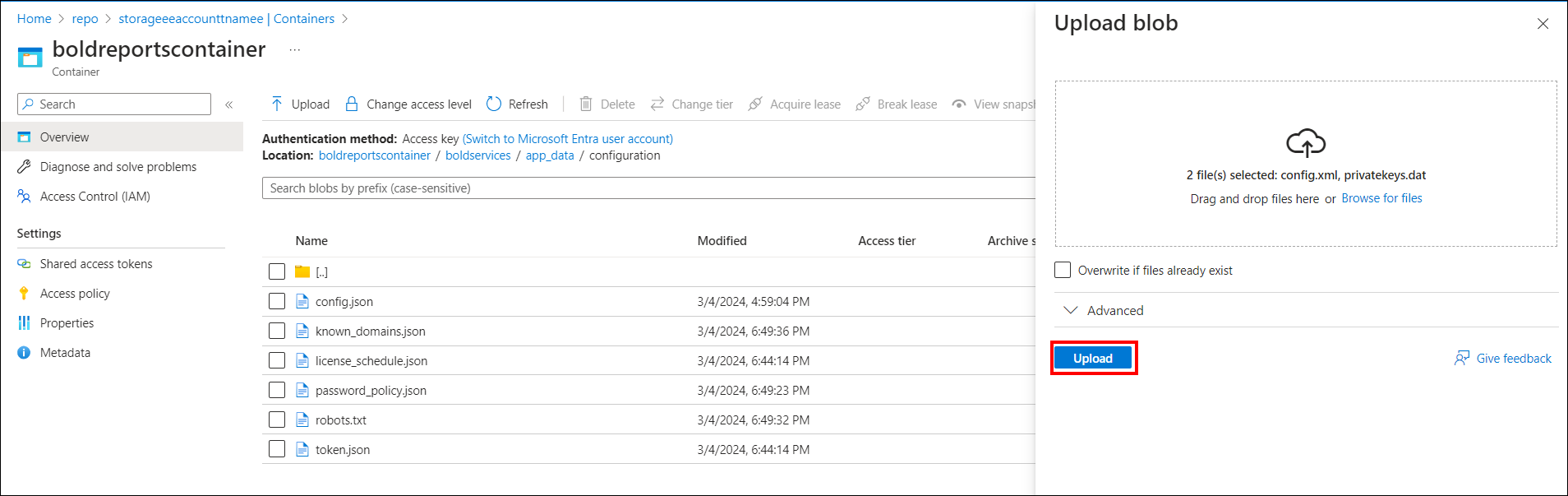 Upload Config File