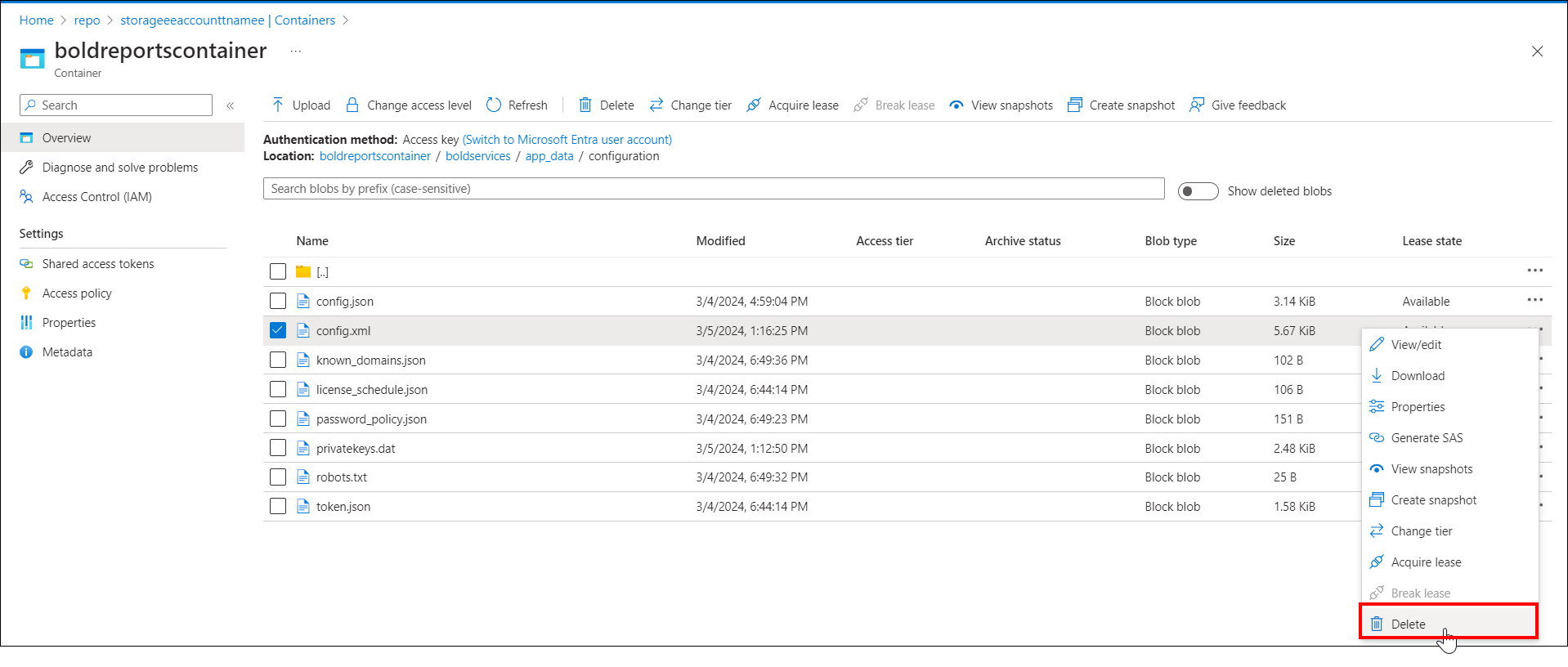 Delete Config File