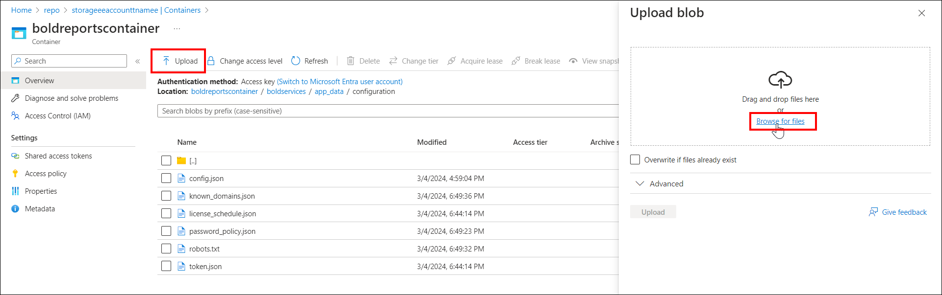 Upload Config File