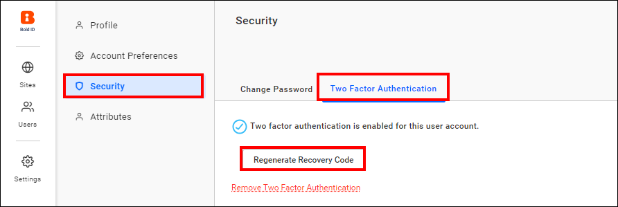 Generate Two Factor Authentication Code