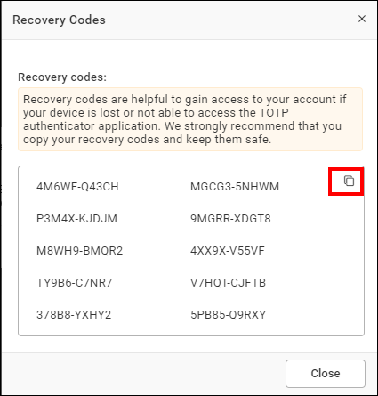 Generate Recovery Code