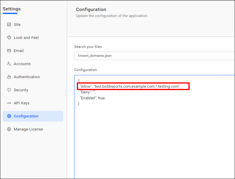 Allowed Domains