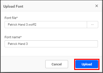 Upload Font File