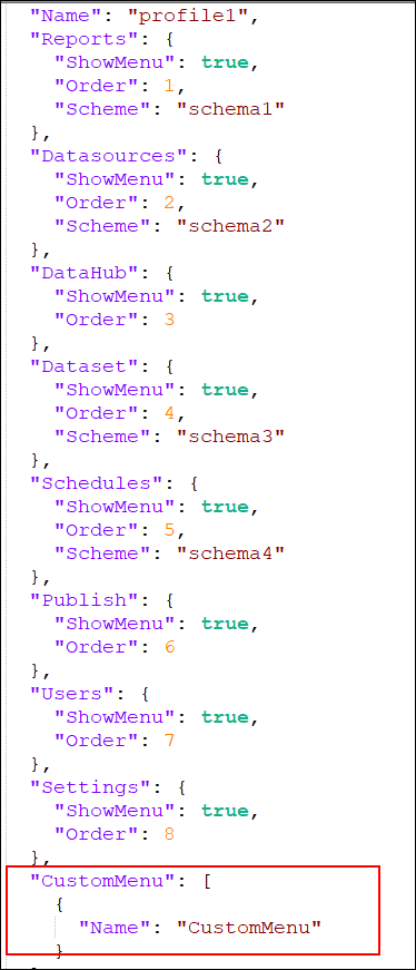 Custom Menu Under Profile