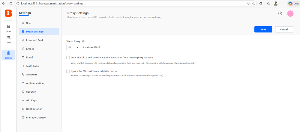 License Update Settings