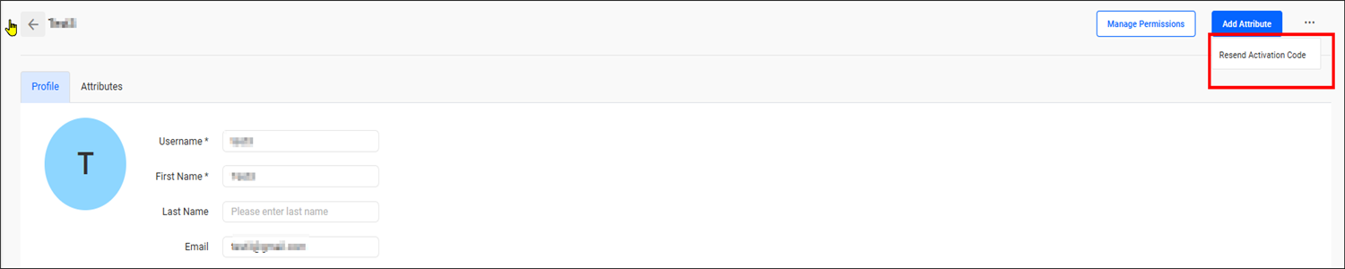 Restricted user management actions on the user details page