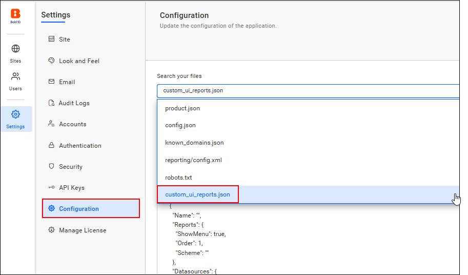 Select Custom File