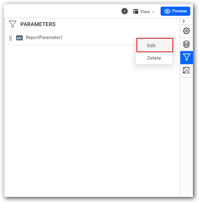 Parameter edit option