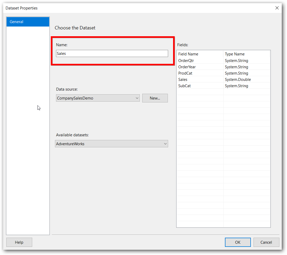 RDLC dataset editor
