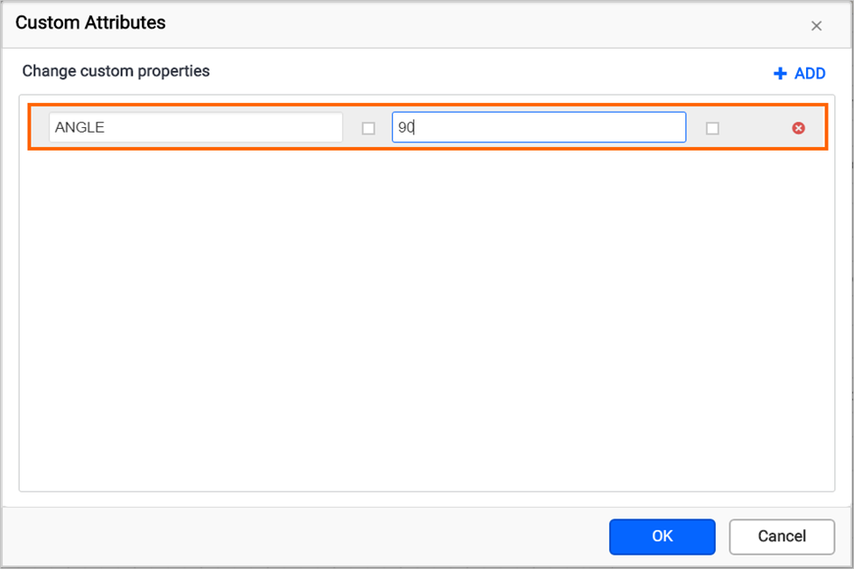 Shows configuration of angle property in custom property dialog