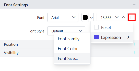Font properties expression 1