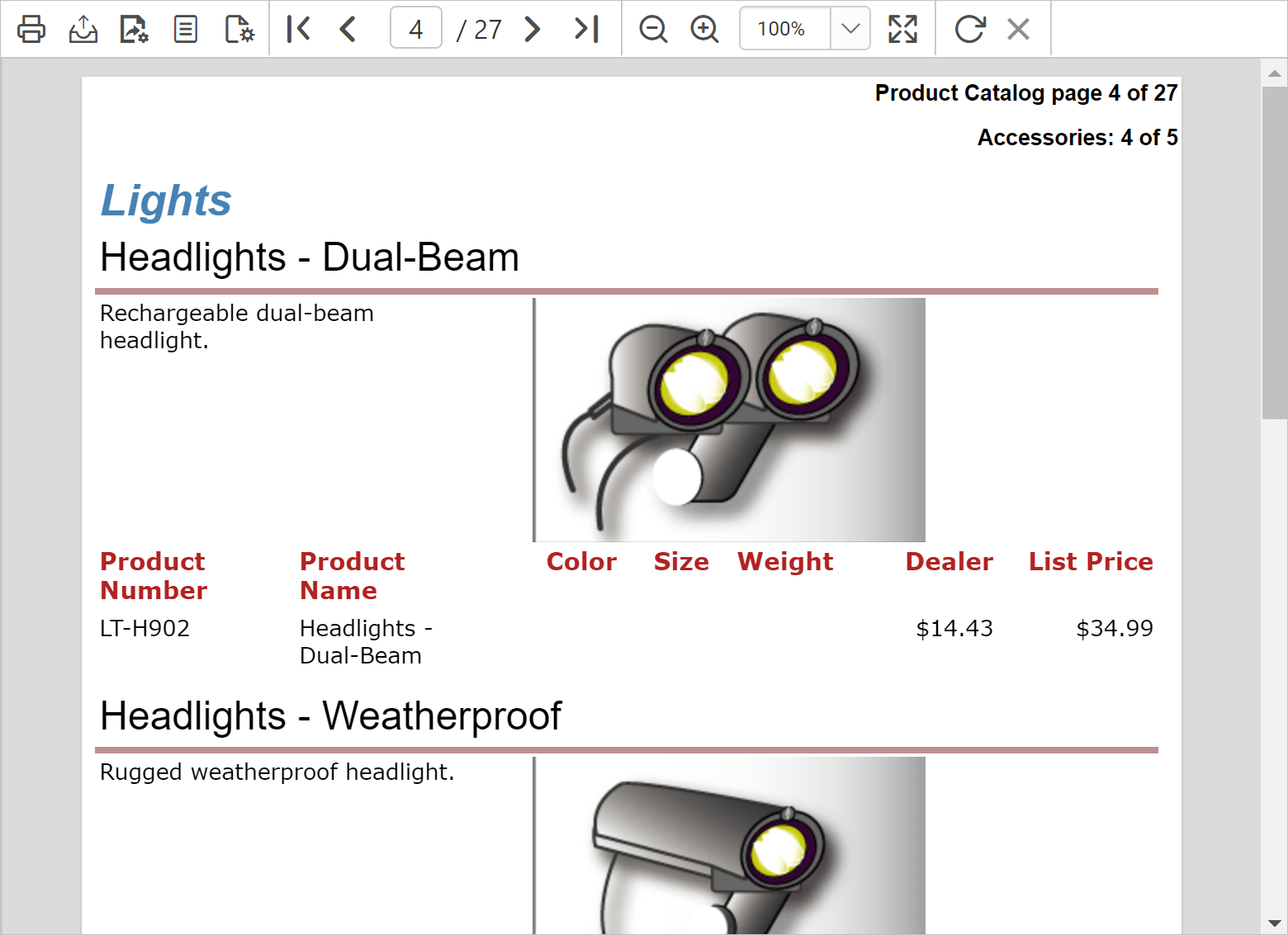 Tablix report