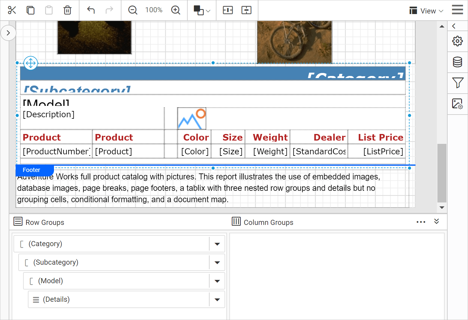 Select tablix