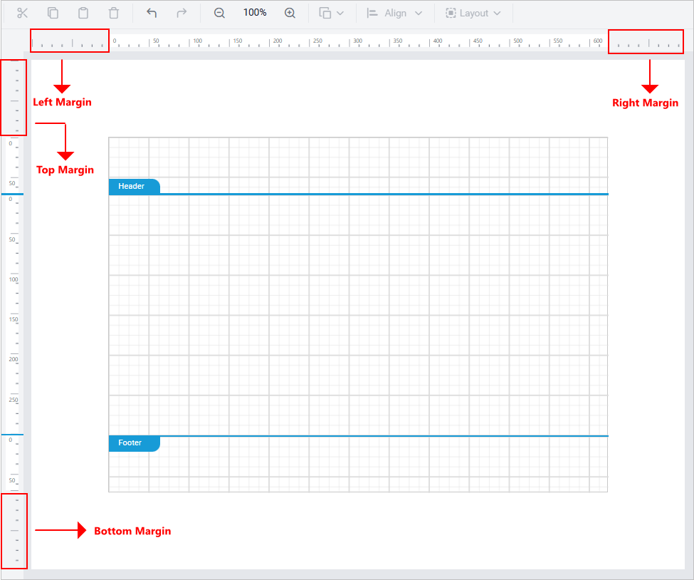 Page margin displayed clearly within the design surface
