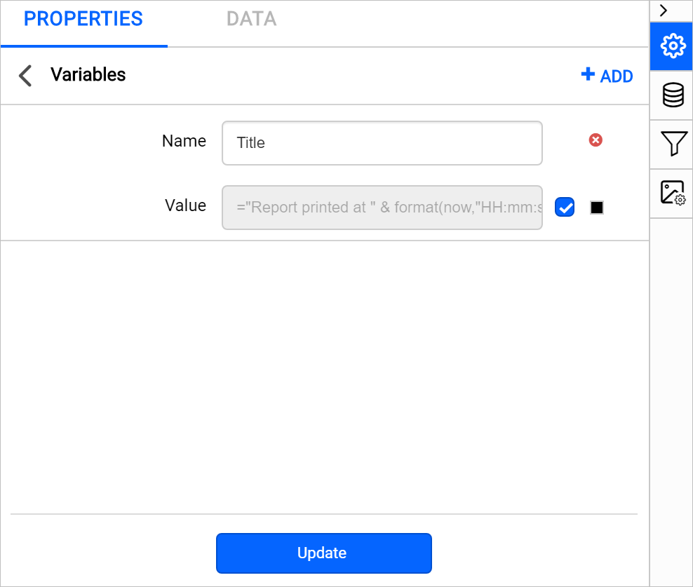 New report variable