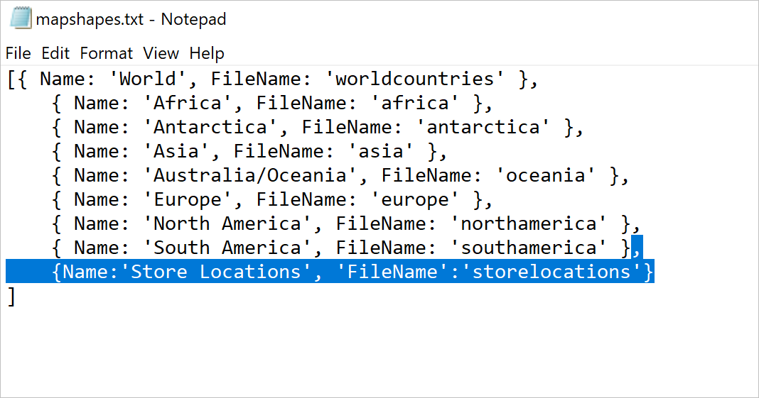 Shape data installed location