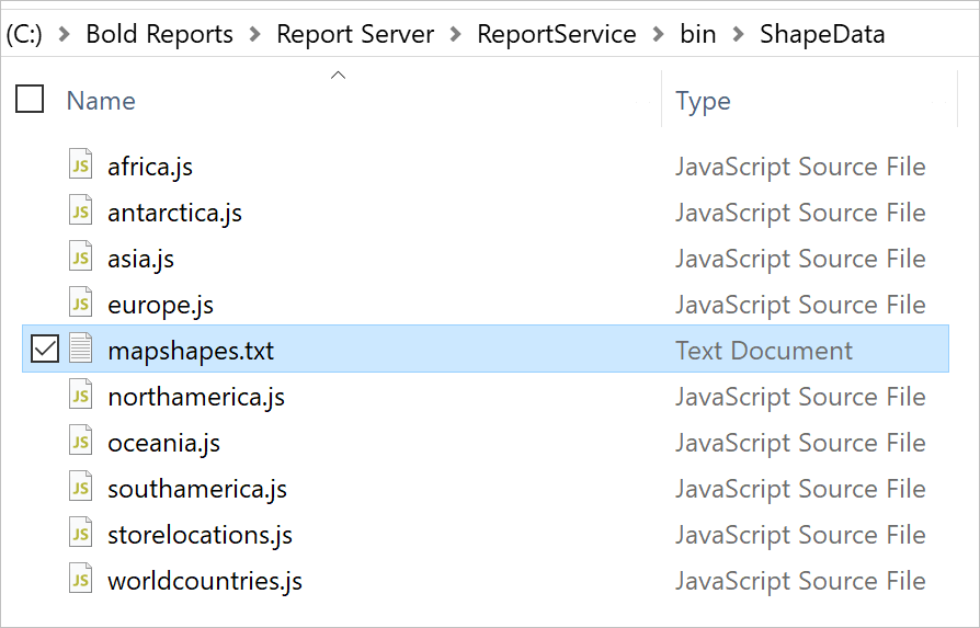 Shape data installed location