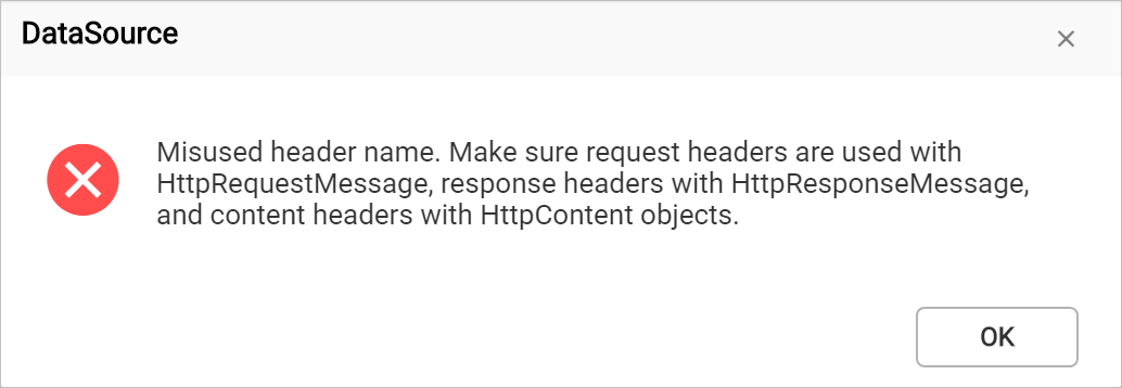 Misused header name error