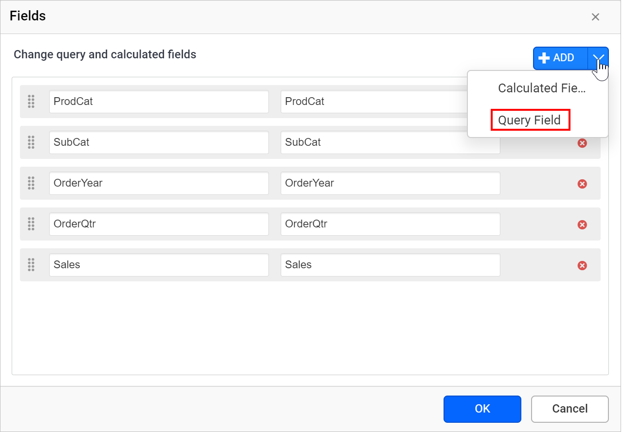 Add query field