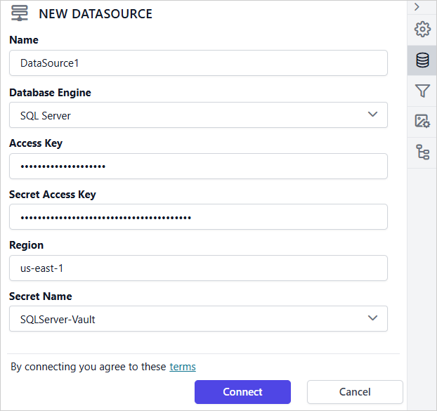 AWSSecrets datasource properties