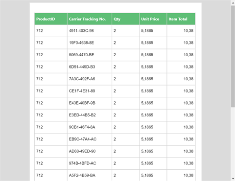 Preview output for dataset filters
